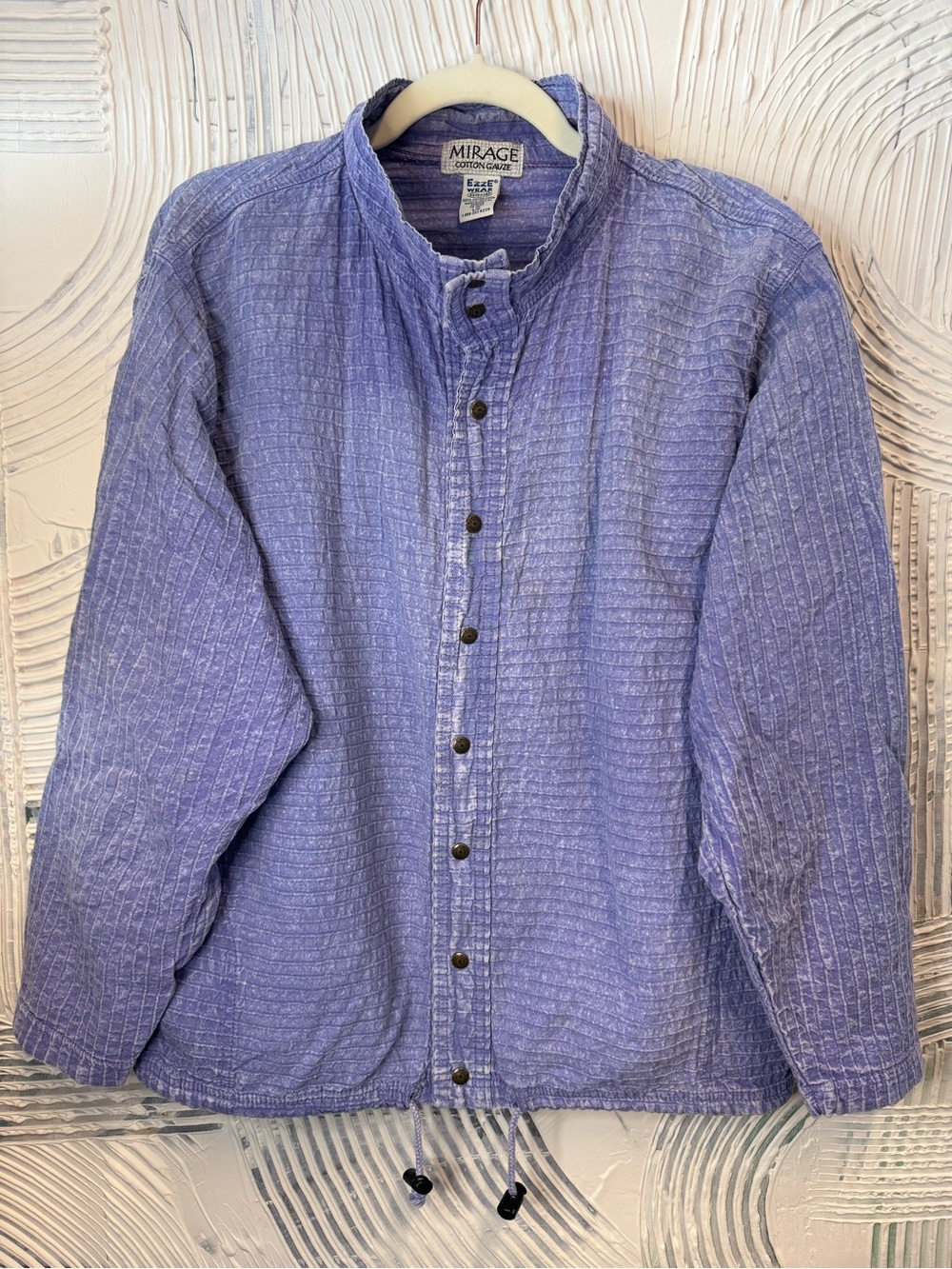 Vintage 90s Mirage Cotton Gauze Ezze Wear Jacket L Made in Canada